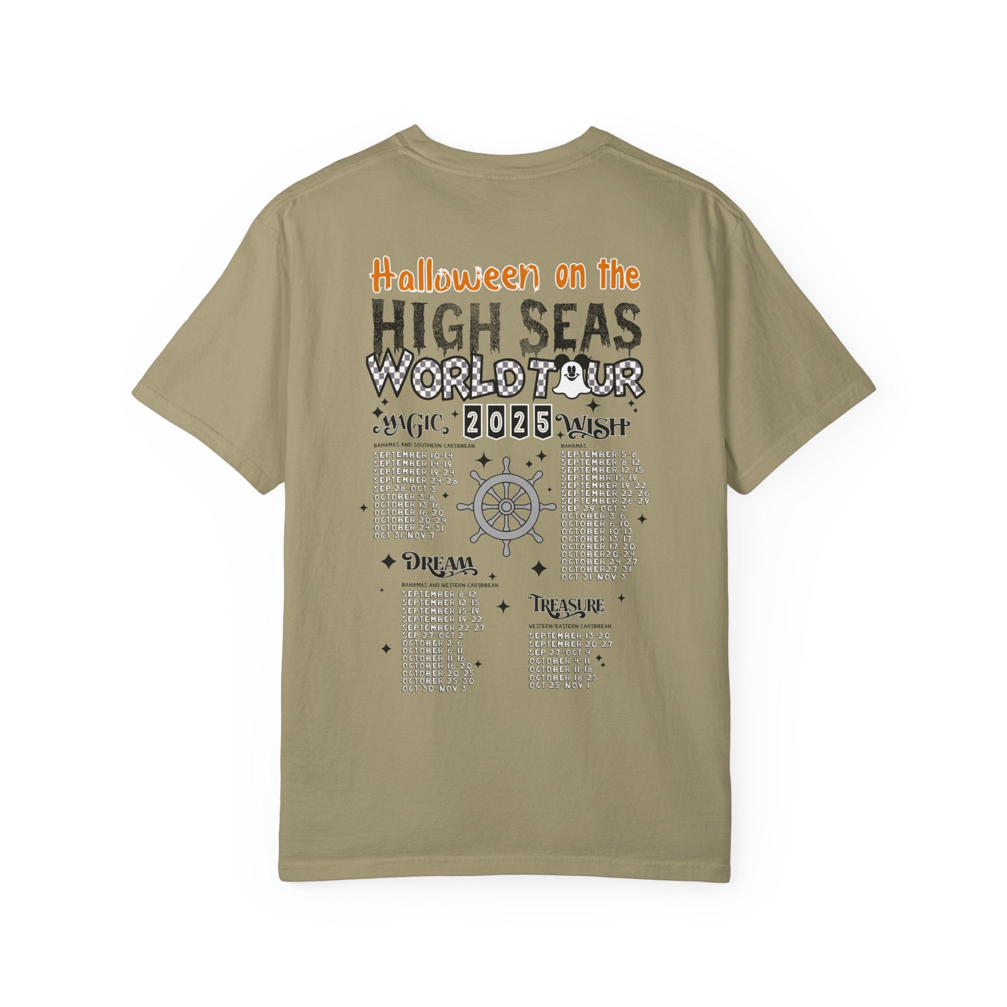 Halloween High Seas Tour T-Shirt, Unisex Graphic Tee, Fun Costume Apparel, Seasonal Gift, Cruise Theme Shirt