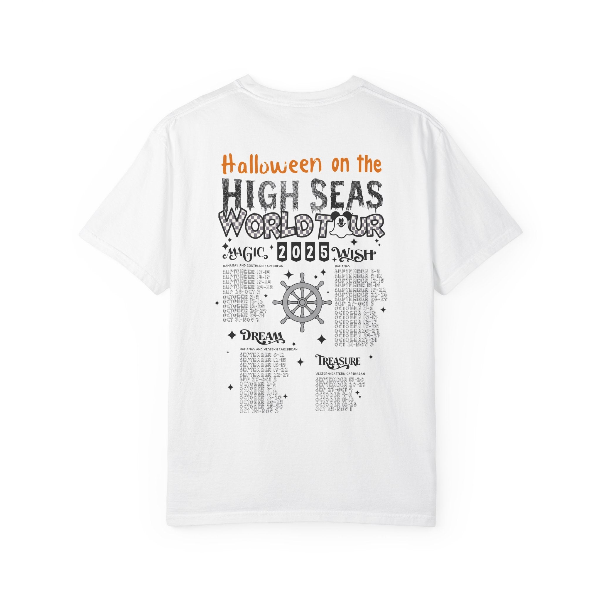 Halloween High Seas Tour T-Shirt, Unisex Graphic Tee, Fun Costume Apparel, Seasonal Gift, Cruise Theme Shirt