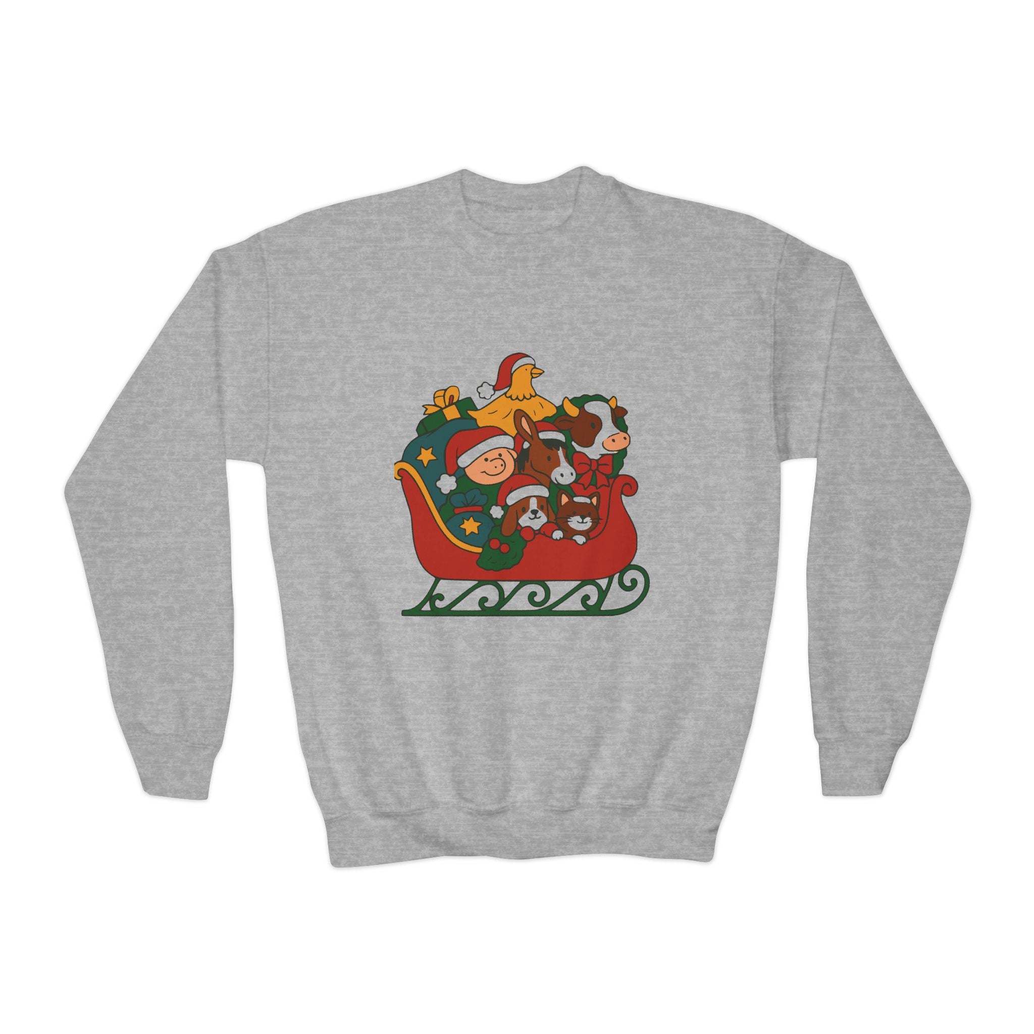 YOUTH Farm Friends Sleigh Holiday Sweatshirt