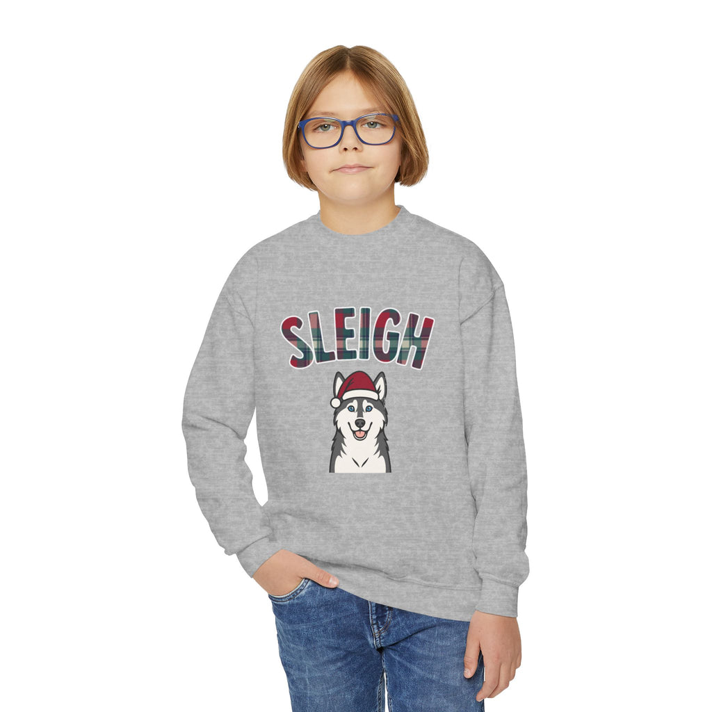 Youth Sweatshirt — 'Sleigh' Husky Holiday Crewneck