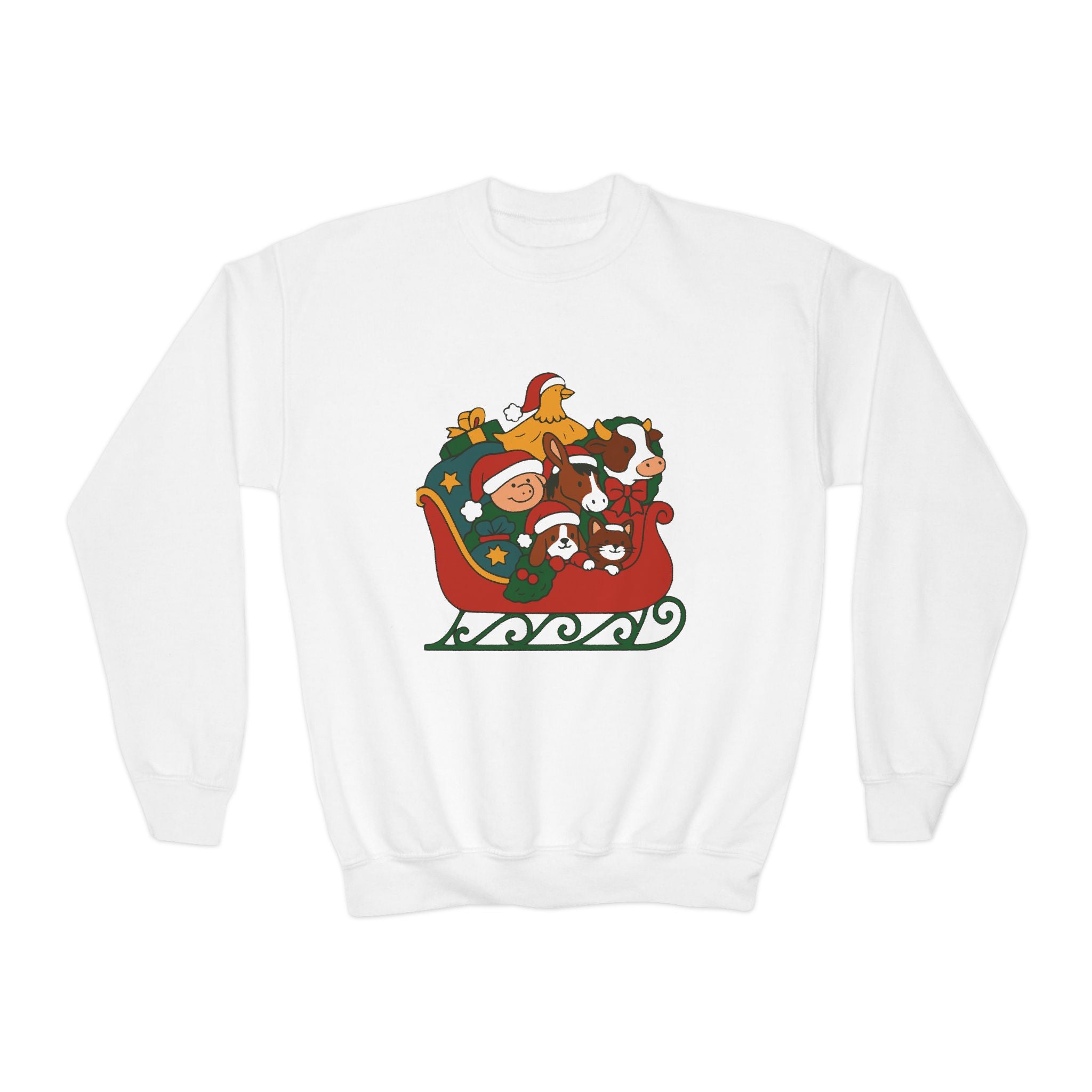 YOUTH Farm Friends Sleigh Holiday Sweatshirt