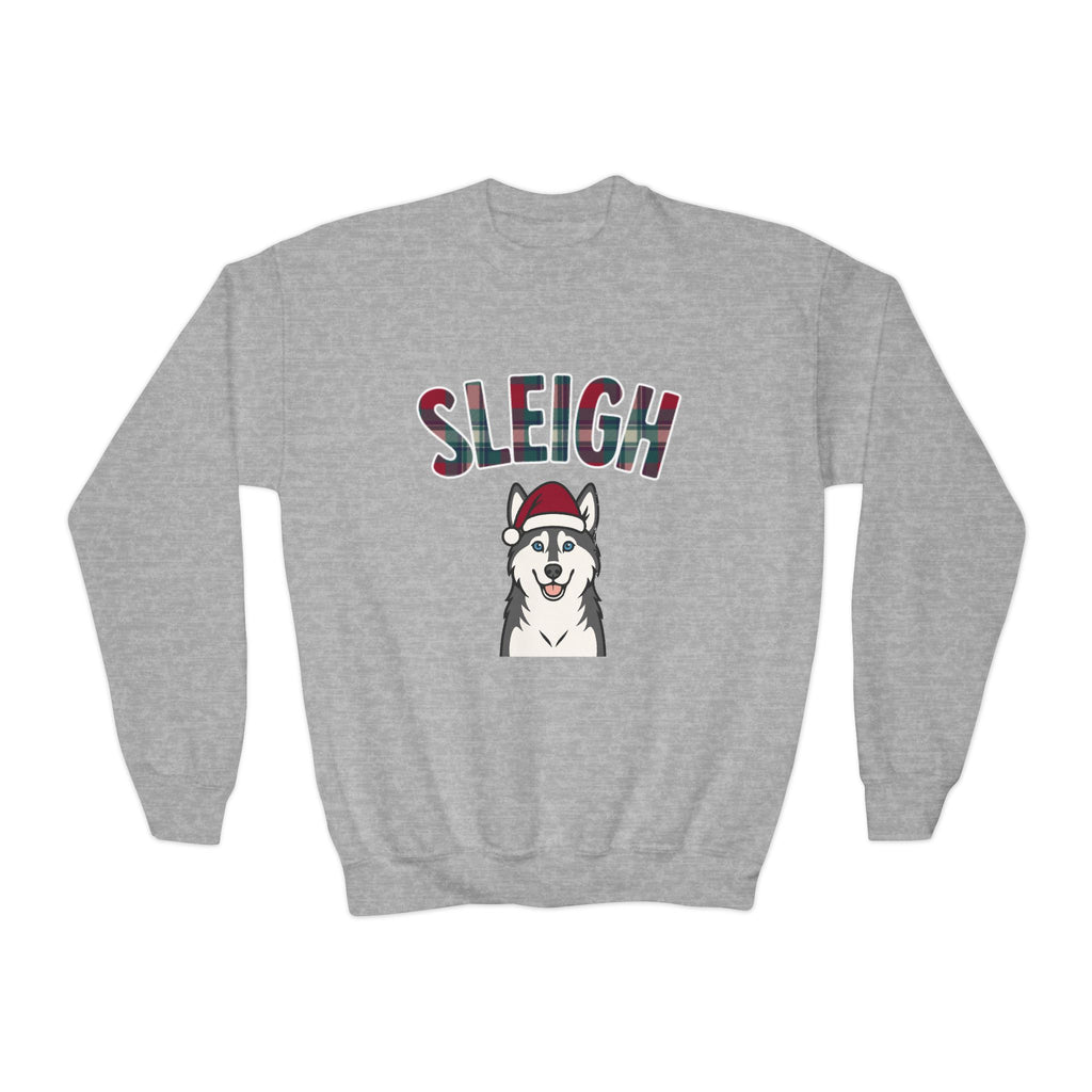 Youth Sweatshirt — 'Sleigh' Husky Holiday Crewneck