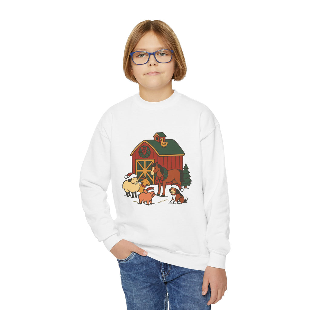 YOUTH Farm Friends Barn Holiday Sweatshirt