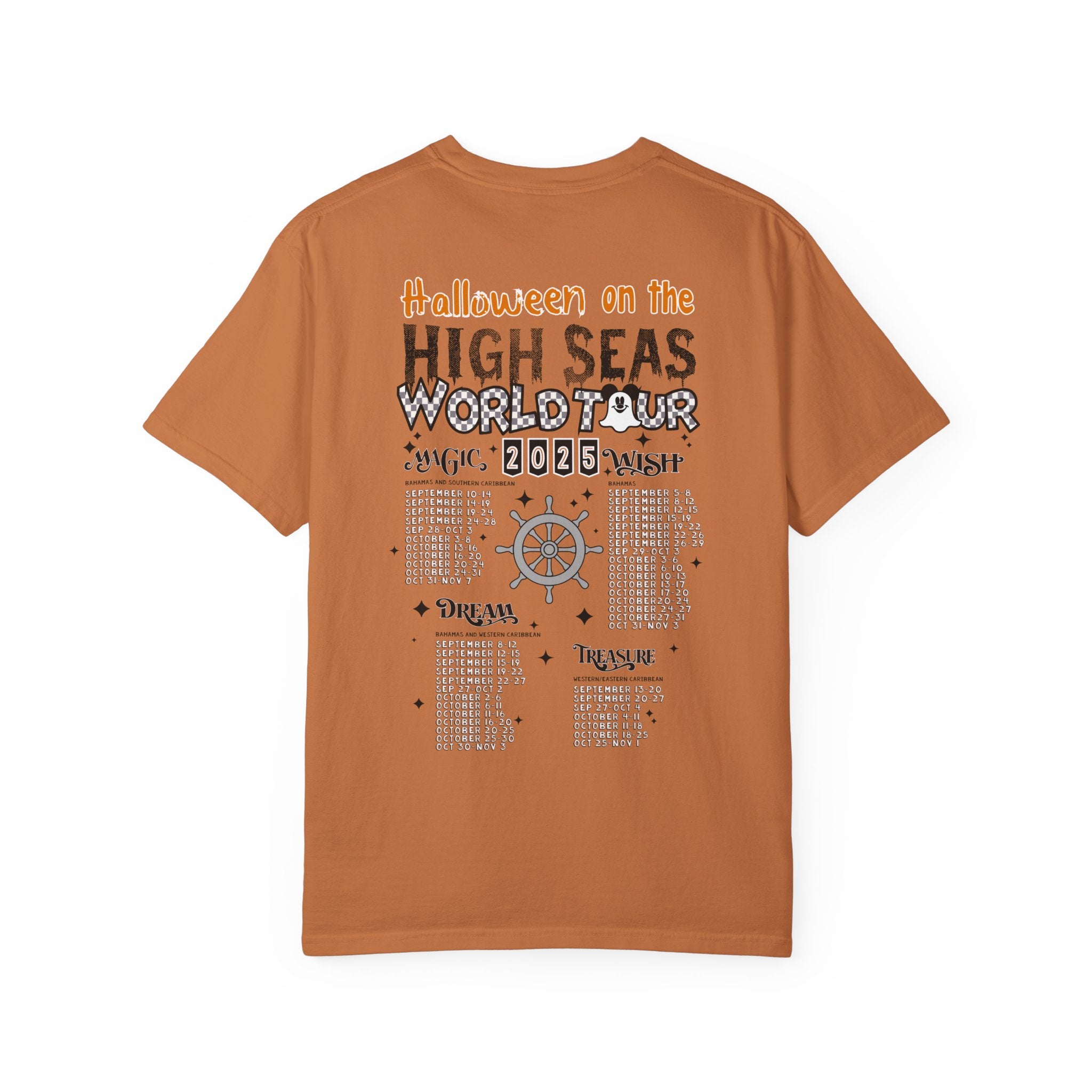 Halloween High Seas Tour T-Shirt, Unisex Graphic Tee, Fun Costume Apparel, Seasonal Gift, Cruise Theme Shirt