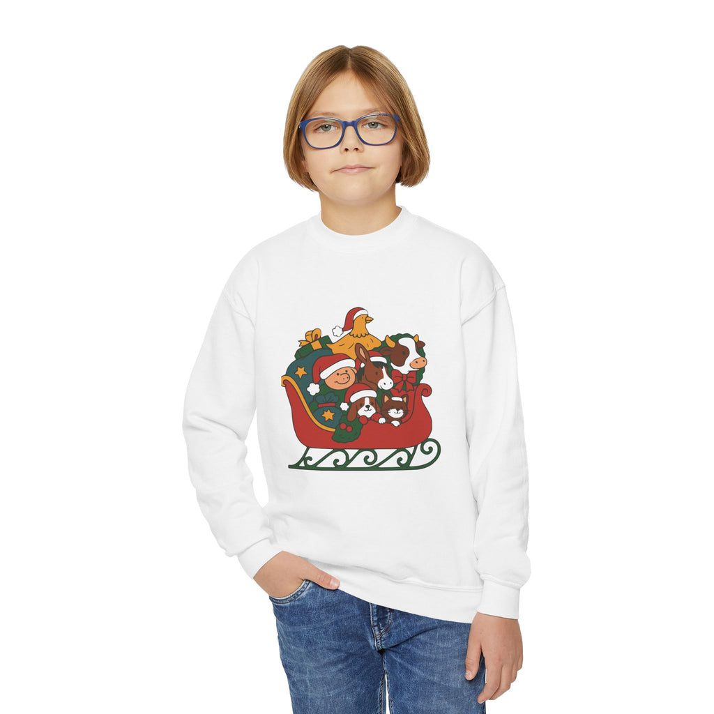 YOUTH Farm Friends Sleigh Holiday Sweatshirt