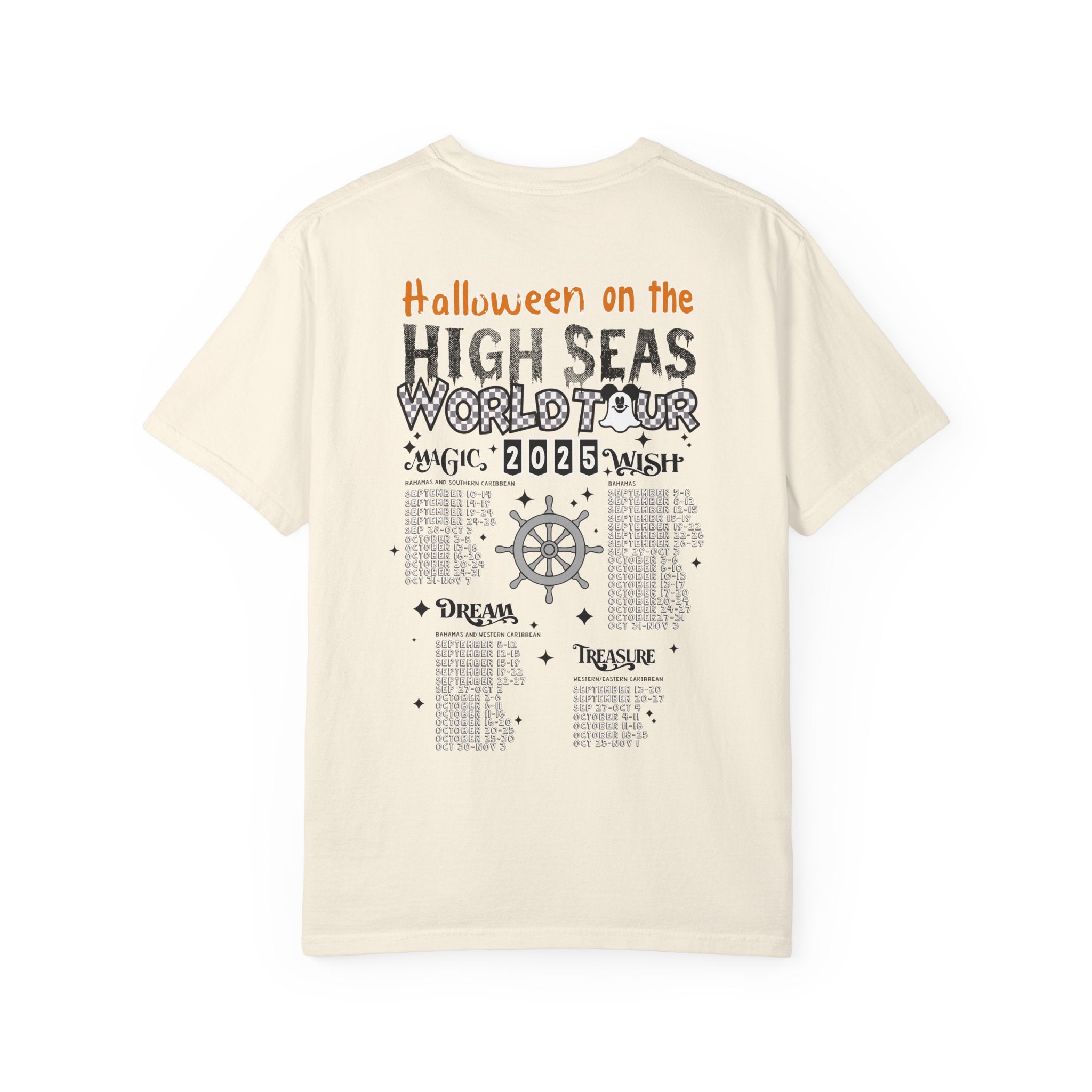 Halloween High Seas Tour T-Shirt, Unisex Graphic Tee, Fun Costume Apparel, Seasonal Gift, Cruise Theme Shirt