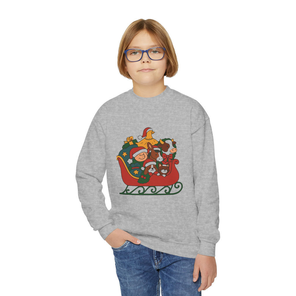 YOUTH Farm Friends Sleigh Holiday Sweatshirt