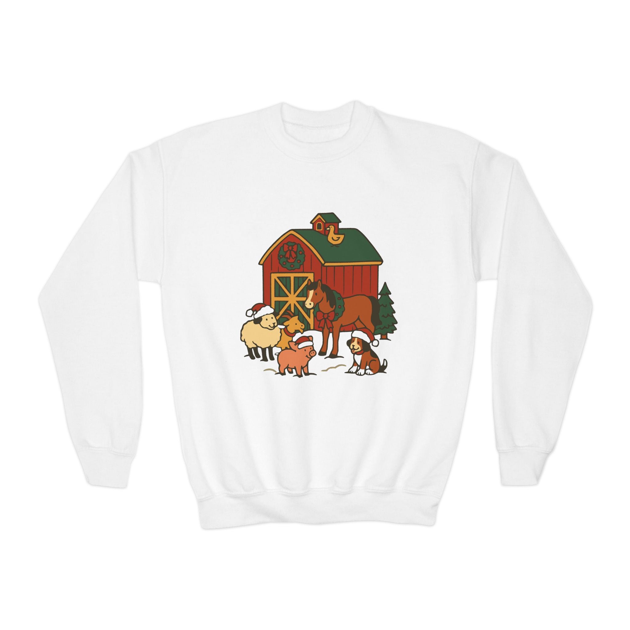 YOUTH Farm Friends Barn Holiday Sweatshirt